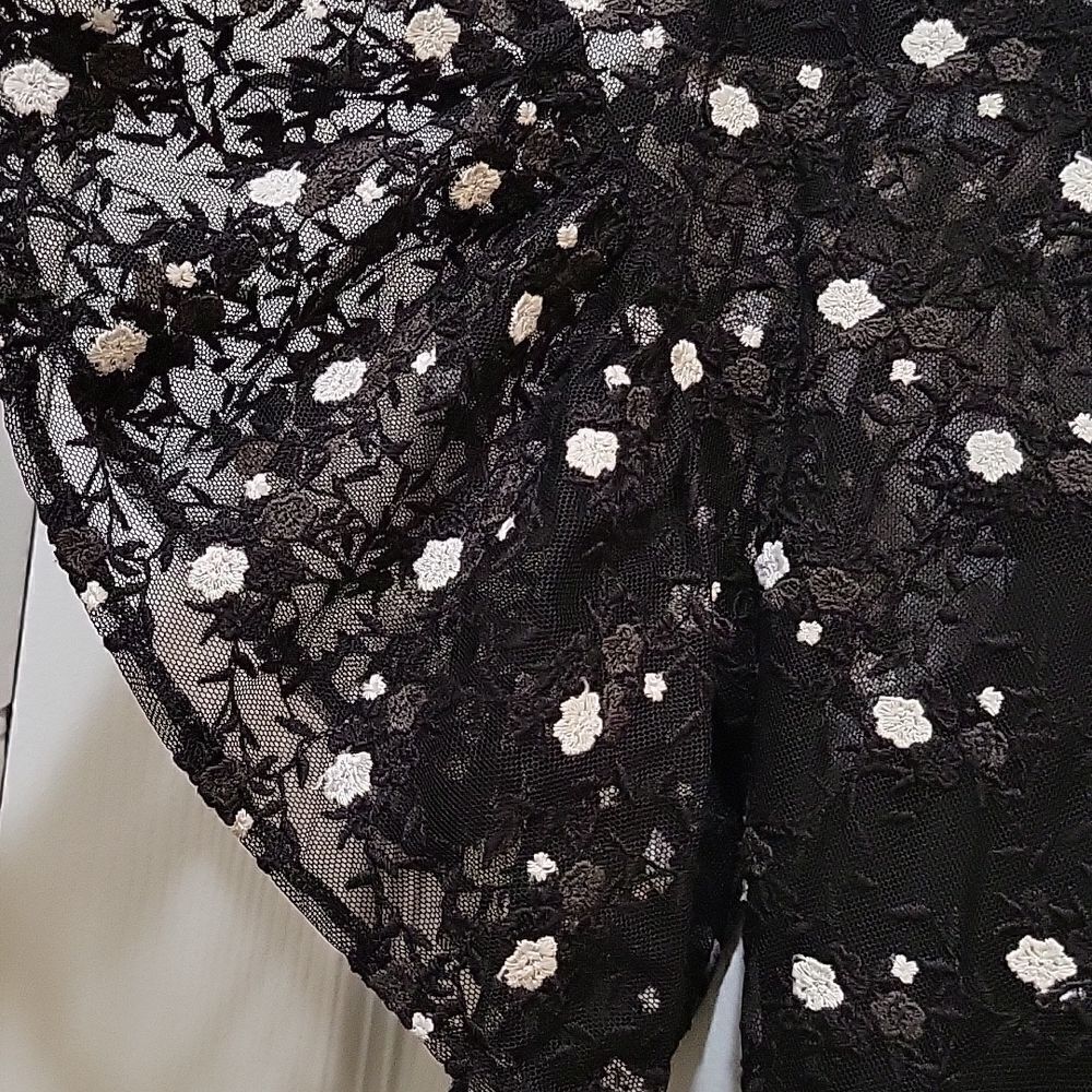 Pearl Lela Rose Embroidered Lace and Tulle Flounce Dress - Picture 6 of 16